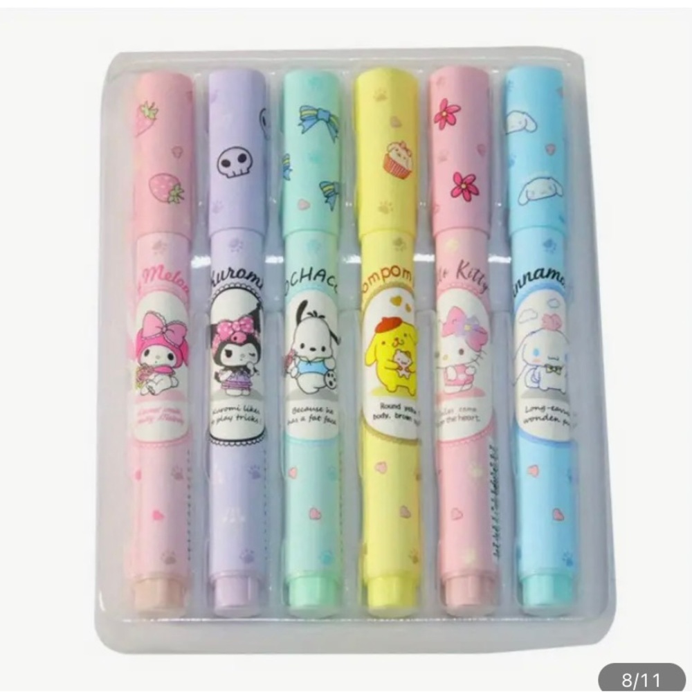 New 6 pc Sanrio Characters Highlighter set - Picture 2 of 11